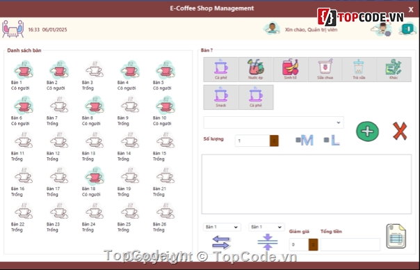 SQL Server,quản lý,quản lý cà phê,winform,coffee,cafe